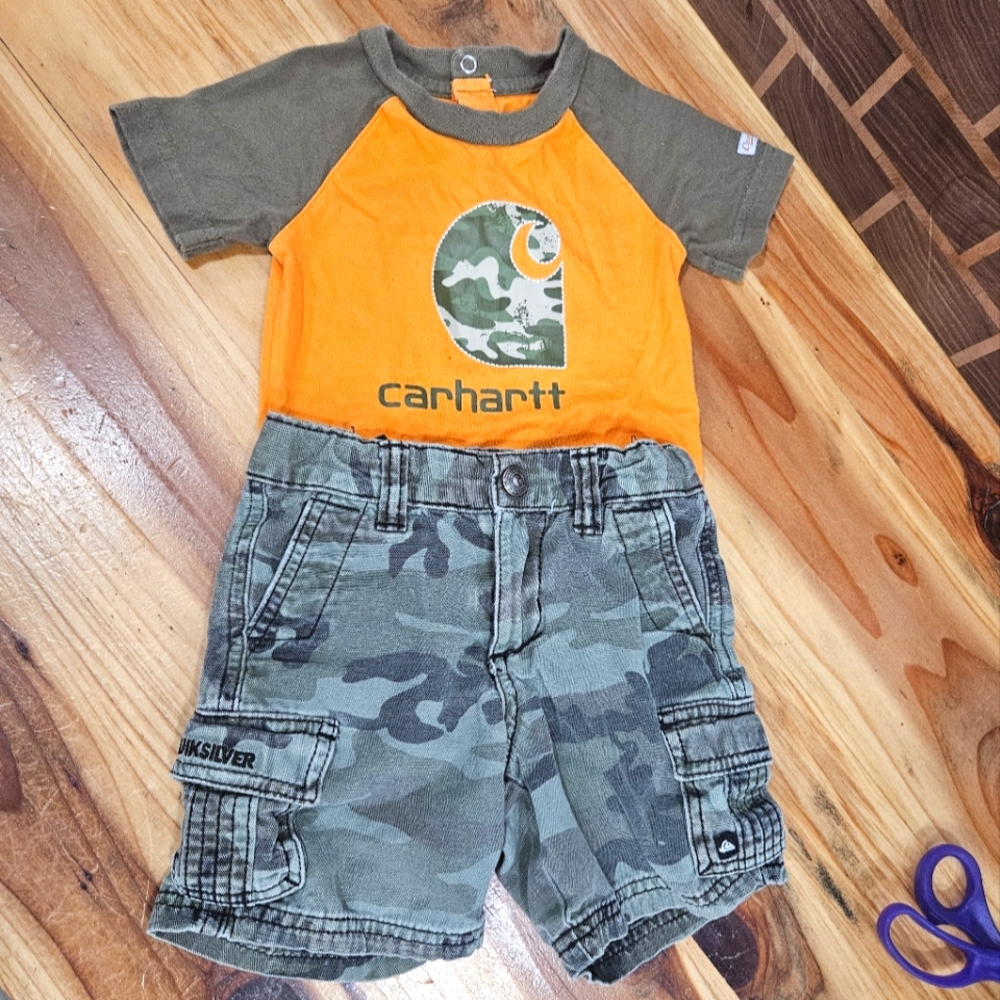Carhartt Onesie Quicksilver Camo Shorts Bundle - Picture 1 of 5